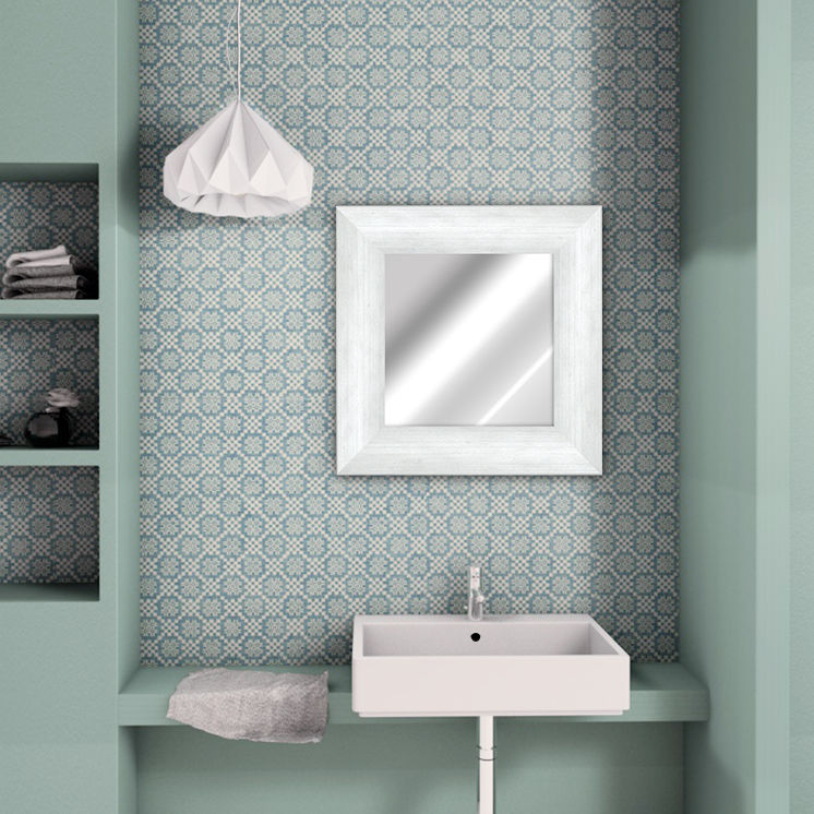 Decor Style Glass Bagno Legno Effetto legno specchio, specchio bagno, specchio con cornice in legno.,Specchi