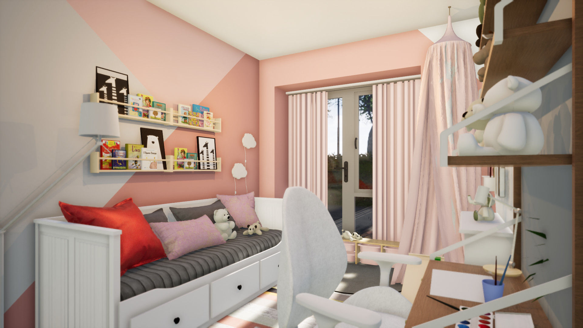 Quarto de menina Revisite Quarto infantil moderno rosa,quartodemenina,tonsrosas,jovial