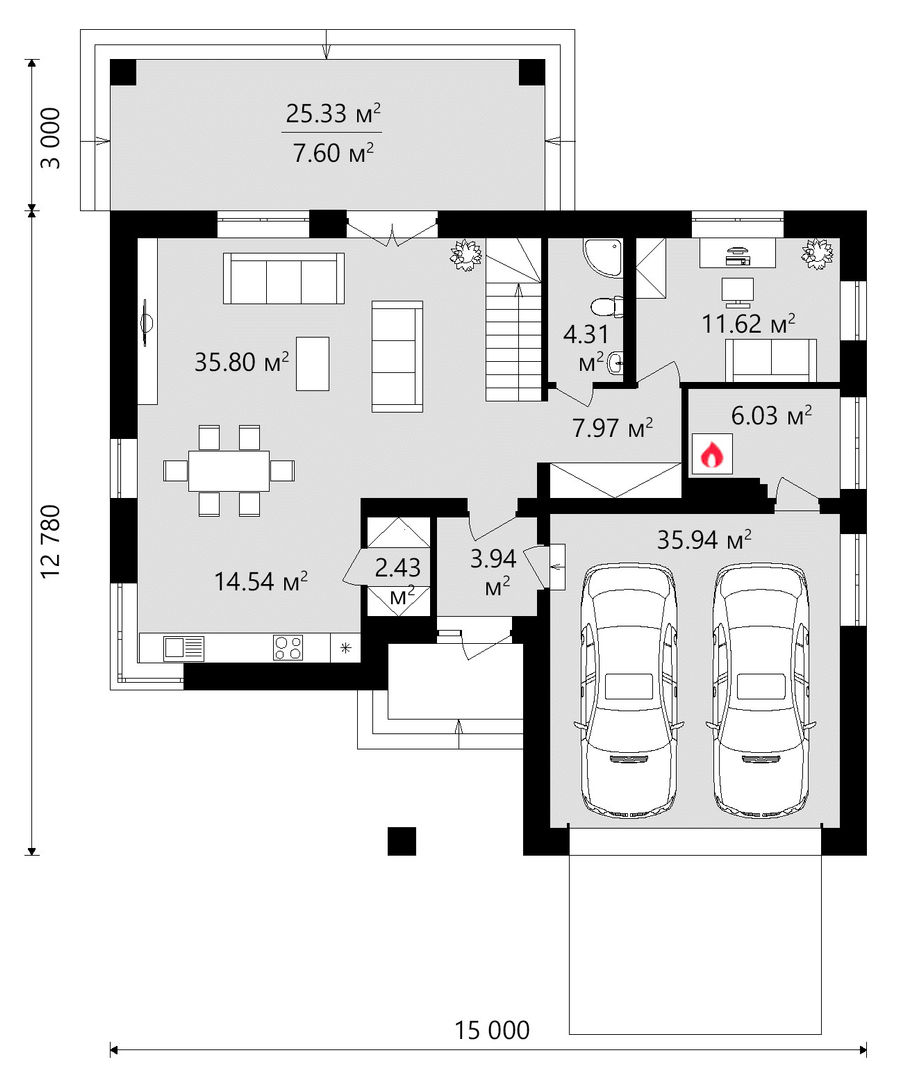 Проект стильного двухэтажного дома 250 метров за 6,2 млн | homify