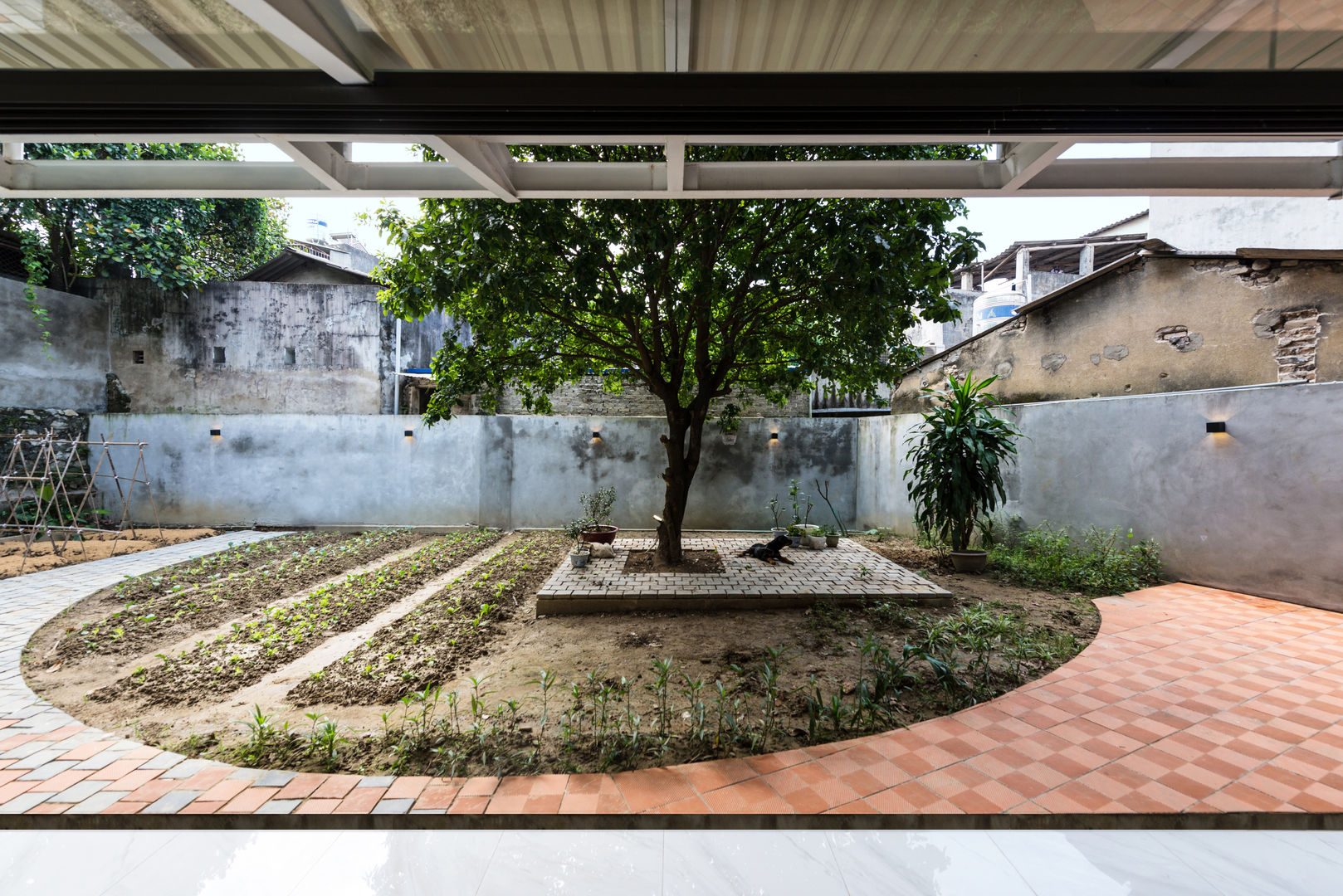 Stacking Roof House, AD+ AD+ Tropical style garden