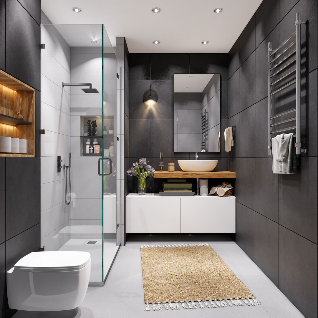 DARICA EV TASARIM PROJESİ ArchSia Modern Banyo Mermer teras, mutfak tasarımı, teras tasarımı, teras projesi, iç mekan tasarımı, salon tasarımı, oturma odası, yemek odası, ev tasarımı