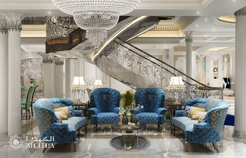 Lounge area in a luxury classic style villa Algedra Interior Design Classic style bedroom