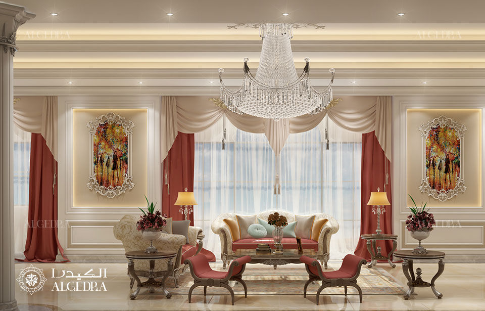 Glamorous interior of luxury classic style villa Algedra Interior Design Classic style living room