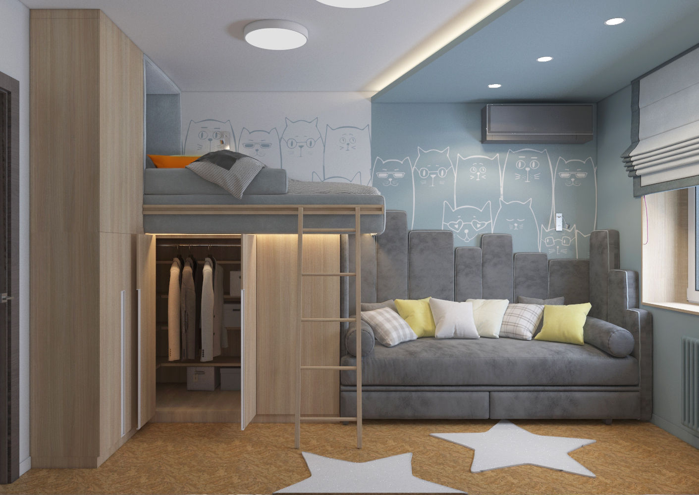 Детская комната для двух детей, iHome Design Studio iHome Design Studio Підліткова спальня Корк