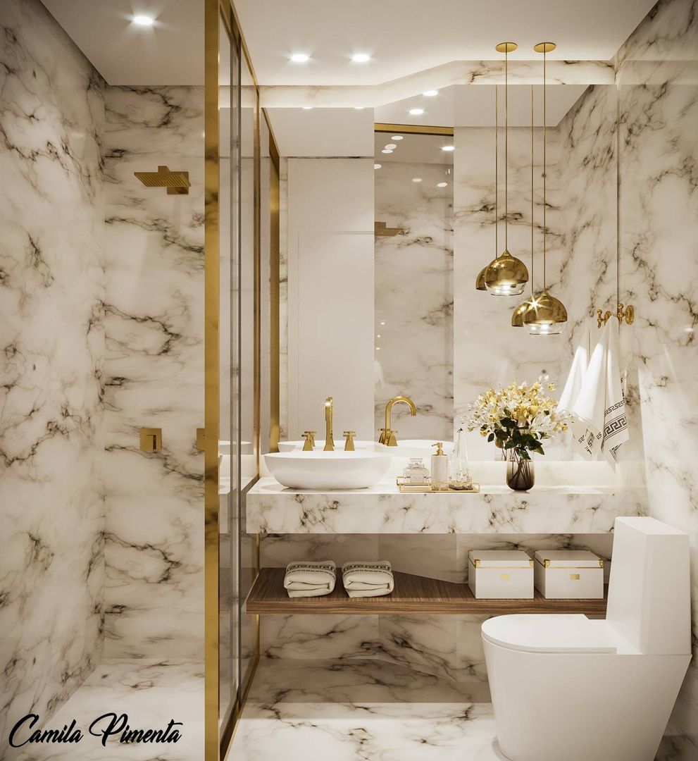 homify Modern bathroom Marble