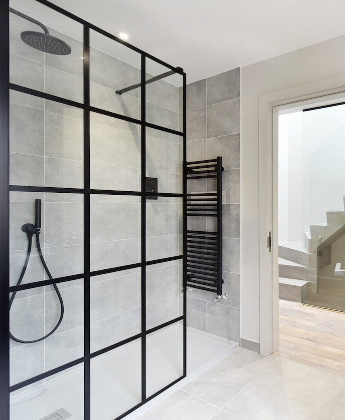 Shower Room MAGRITS 인더스트리얼 욕실 extension,family house, architect, London, extension, crittal, basement, shopfront, joinery, top extension,shower room