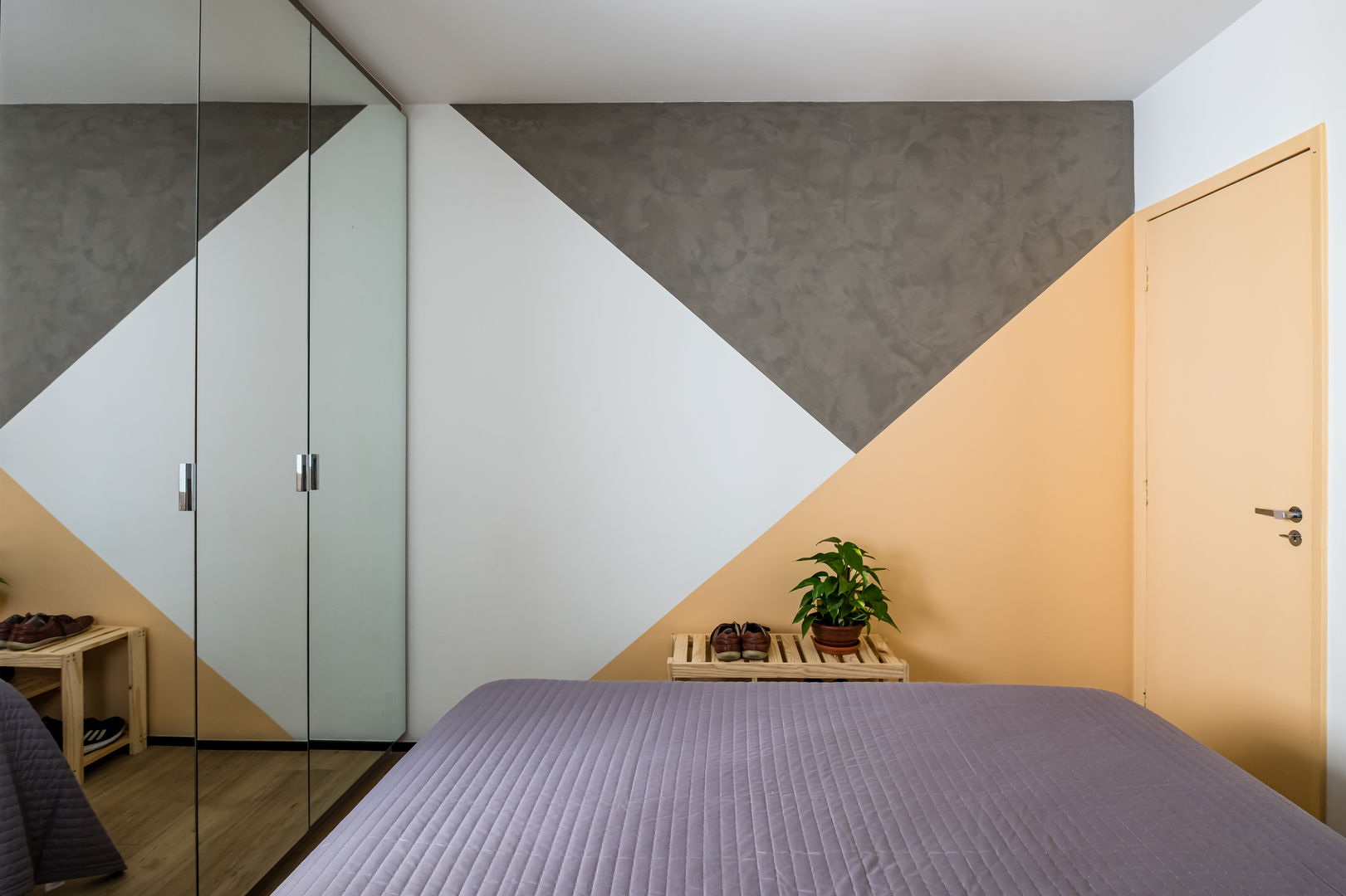 Apartamento Compacto para aluguel em tons neutros sem perder a personalidade, Studio Elã Studio Elã Small bedroom Concrete