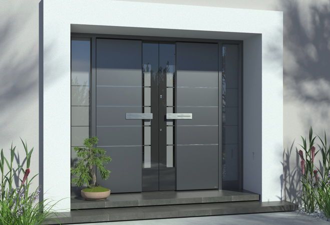 Pirnar Multilevel Modell 505 Aluminiumhaustür, 1001-Tuer.de 1001-Tuer.de Front doors Aluminium/Zinc