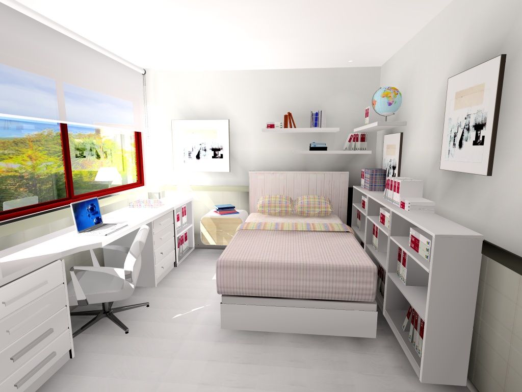 Diseño y Ejecución de Dormitorio Juvenil A Cuadros - Contemporary -  Bedroom - Madrid - by ILC Interiorismo Low Cost