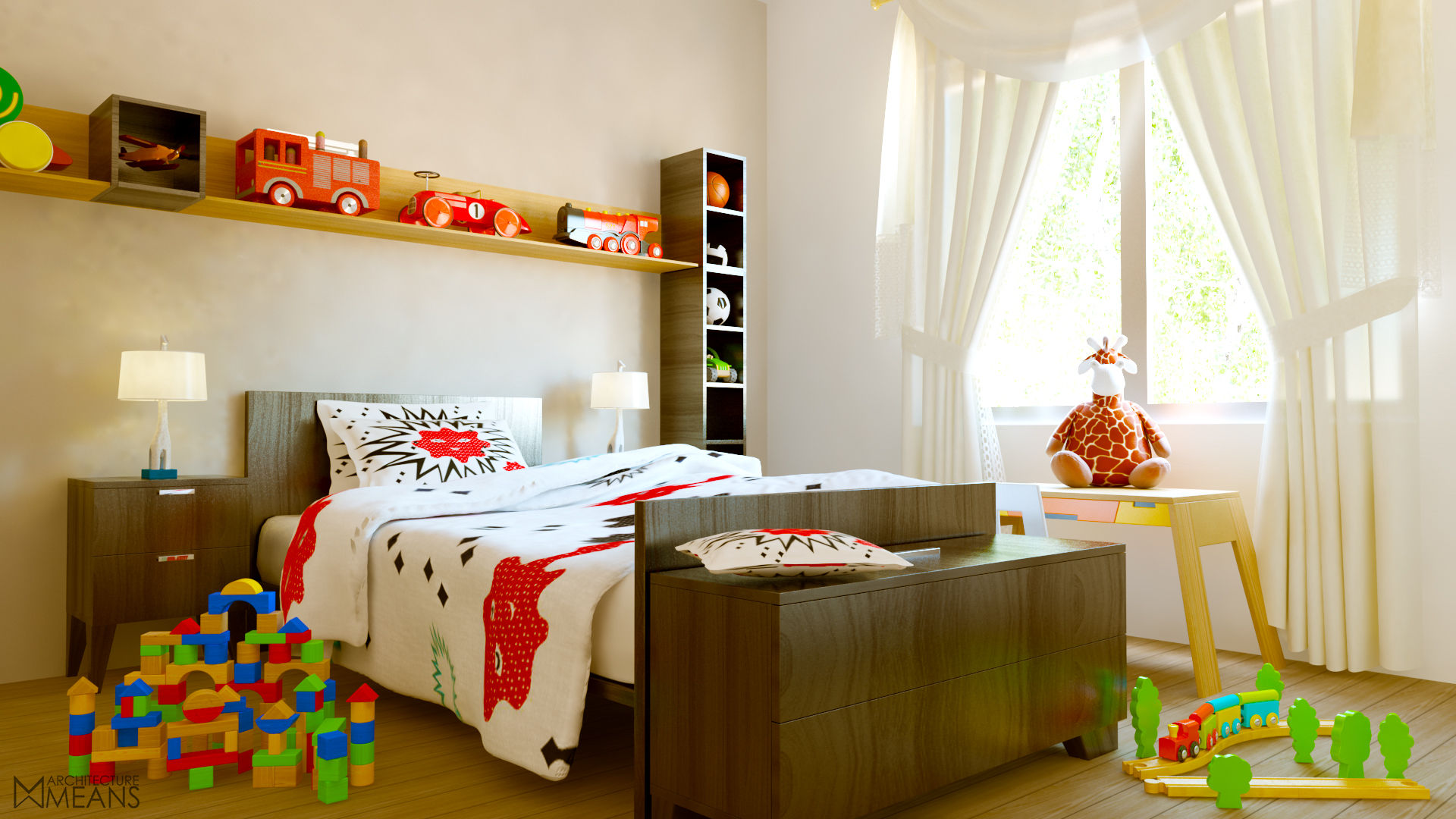 Diseño Interior de Habitación Infantil homify Cuarto para niños Madera Acabado en madera