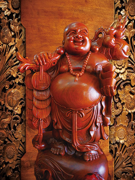 Laughing Buddha Wallpaper Nikkam V Designs Modern living room Plastic Wallpaper