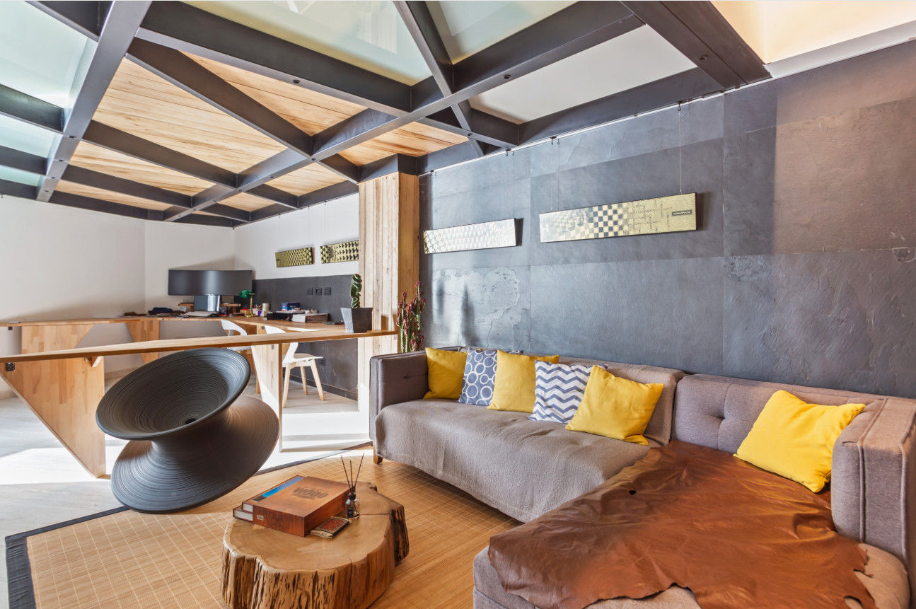 Loft Stile Industriale, Dr-Z Architects Dr-Z Architects Industriale Wohnzimmer