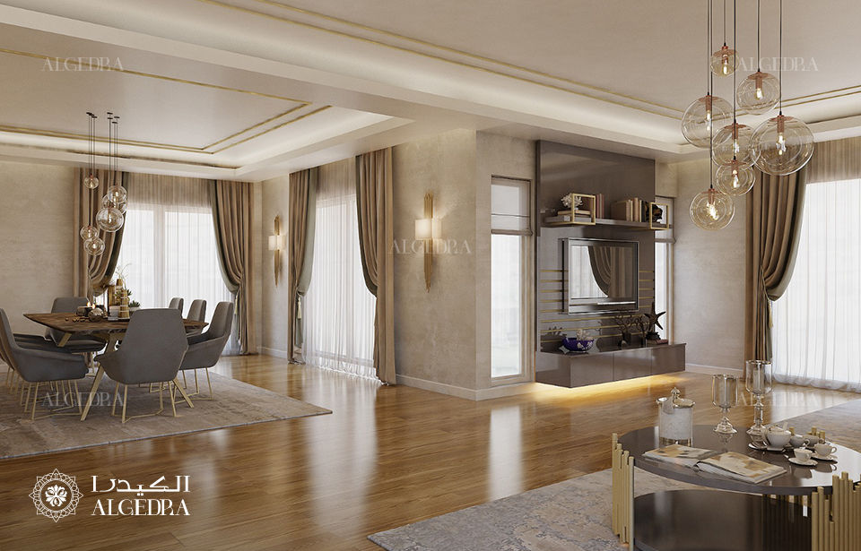 Small villa design in Abu Dhabi Algedra Interior Design Modern living room