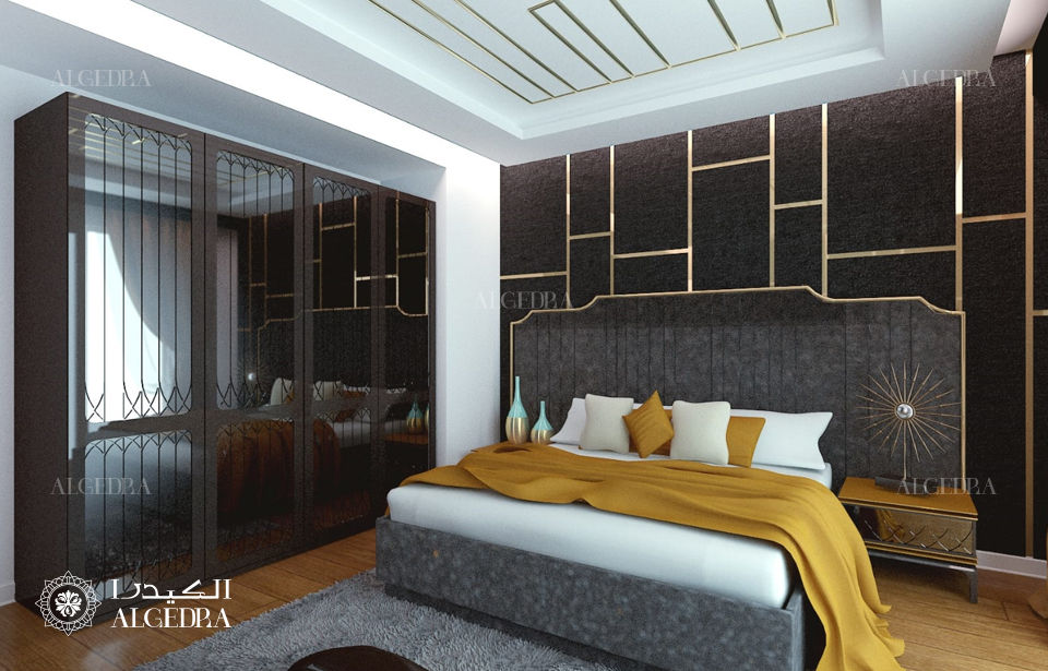 Modern villa bedroom design in Abu Dhabi Algedra Interior Design Modern style bedroom