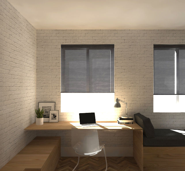 Apartamento 20m², A78 Interiors A78 Interiors 미니멀리스트 서재 / 사무실