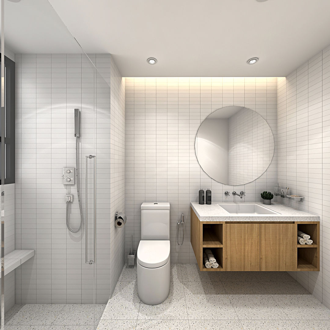 FIVE STONES CONDOMINIUM, Simsan Design Simsan Design Phòng tắm phong cách Bắc Âu