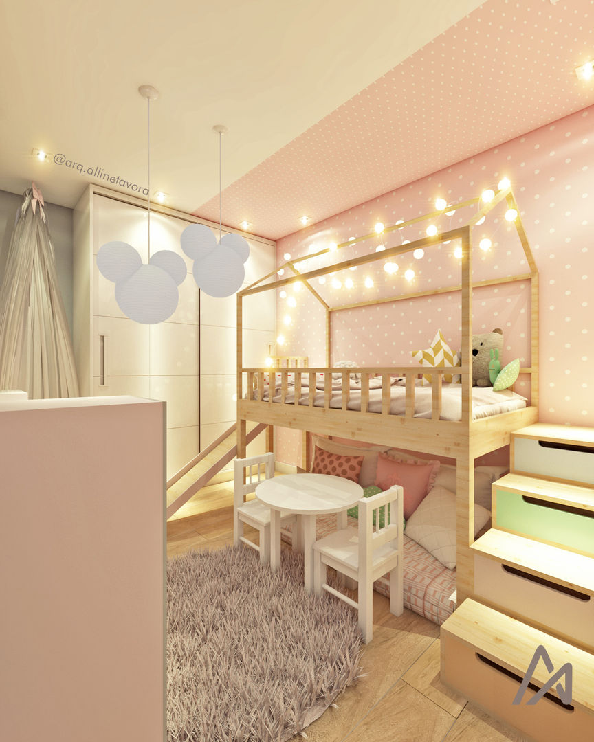 Quarto Menina - Mickey e Minnie, Alline Távora Arquitetura Alline Távora Arquitetura Nursery/kid’s room