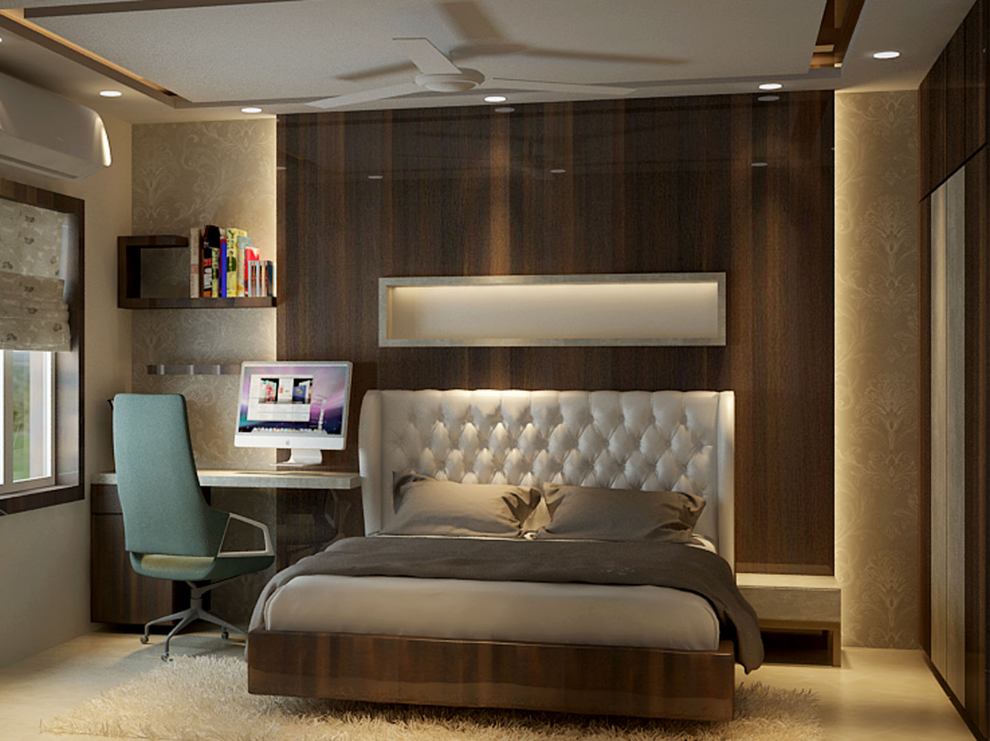 Bedroom with office, Itzin World Designs Itzin World Designs Modern style bedroom