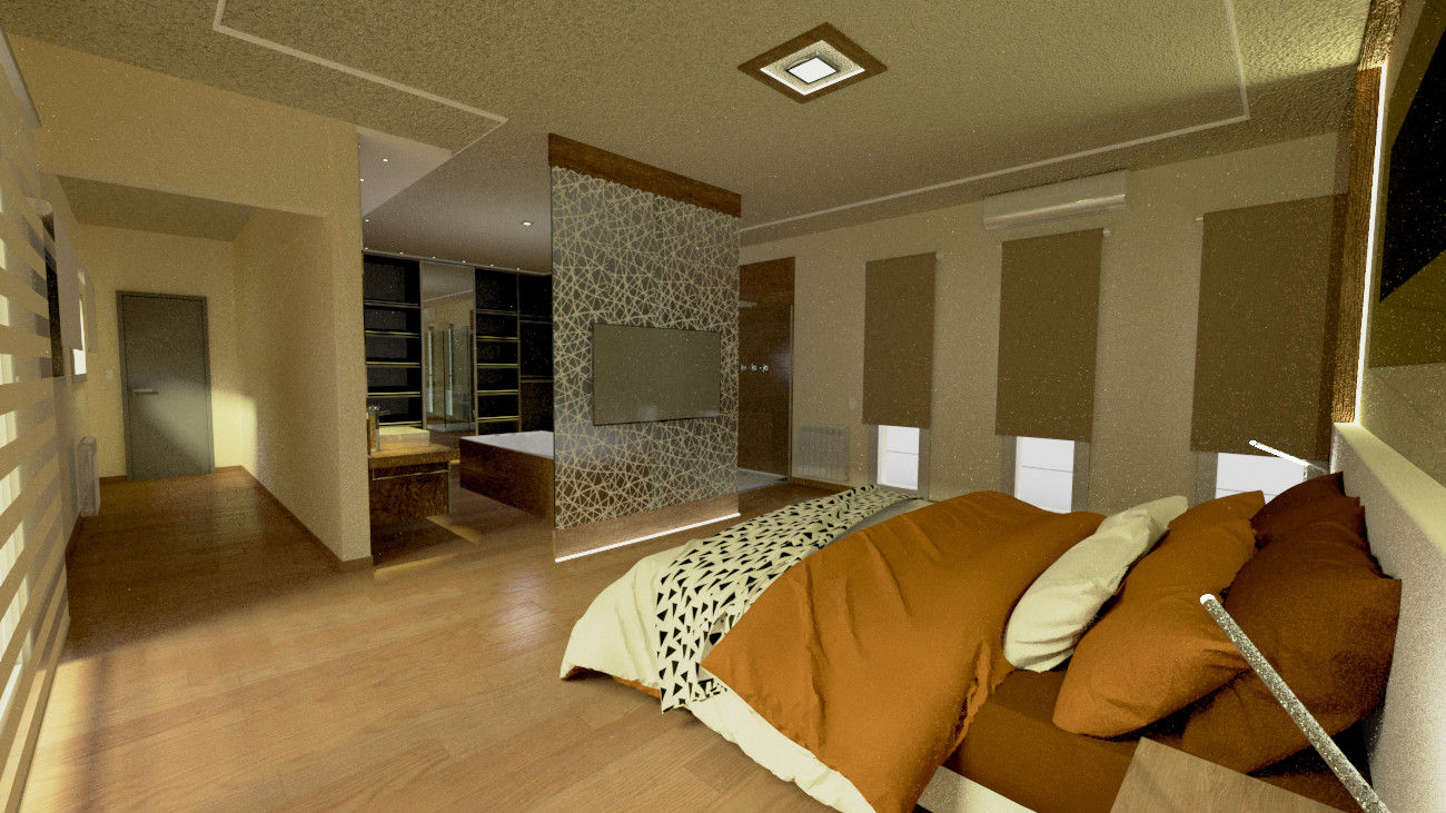 REFORMA DE FACHADA, PARQUE E INTERIORES, Aida tropeano& Asociados Aida tropeano& Asociados Modern style bedroom Engineered Wood Transparent