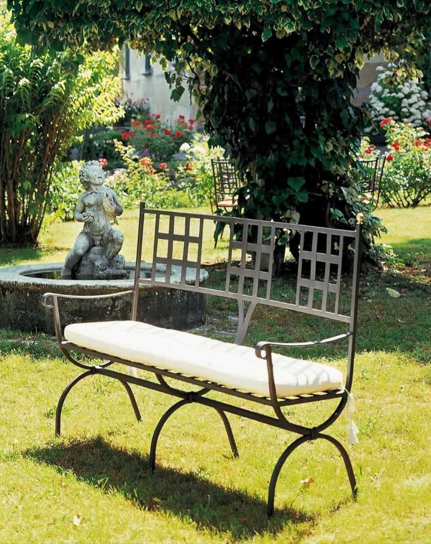 wrought iron garden bench VillaDorica Classic style garden Iron/Steel Grey Furniture
