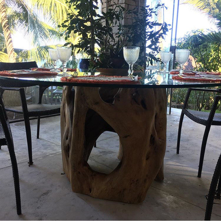 BASE DE MESA FICUS Camacã Design em Madeira Salas de jantar rústicas Madeira Acabamento em madeira Mesas