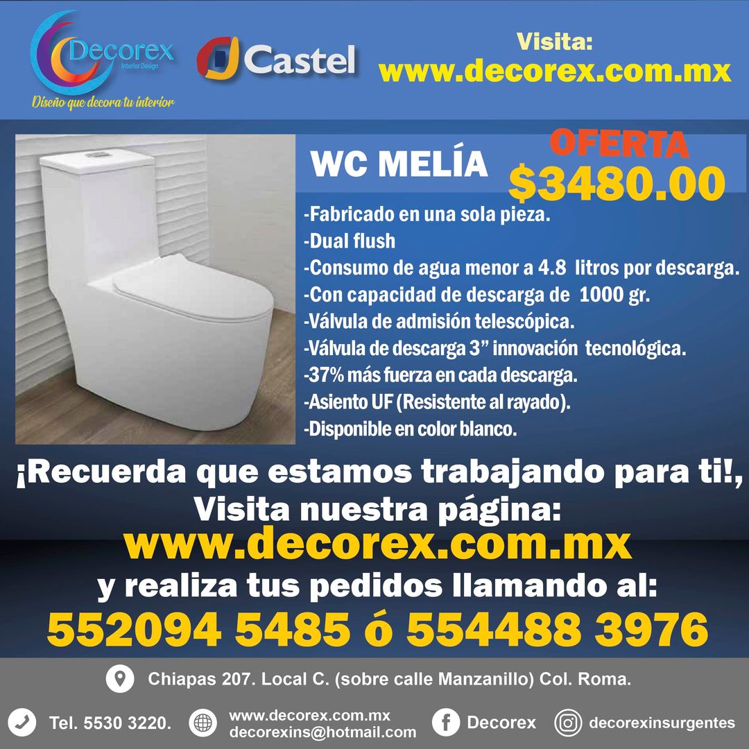 ¡APROVECHA ESTA PROMOCIÓN EN ESTE MES! Decorex Baños modernos baño,sanitario,wc,castel,decoracion,cuarentena,contingencia,hogar,quedatencasa,encasa,casa,hogares,YoMeQuedoEnCasa,Bañeras y duchas