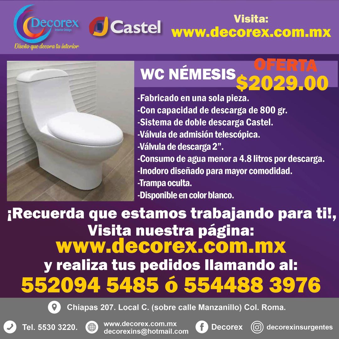 MUEBLES, LAVABOS Y SANITARIOS CASTEL, Decorex Decorex ห้องน้ำ อ่างอาบน้ำ ฝักบัวอาบน้ำ