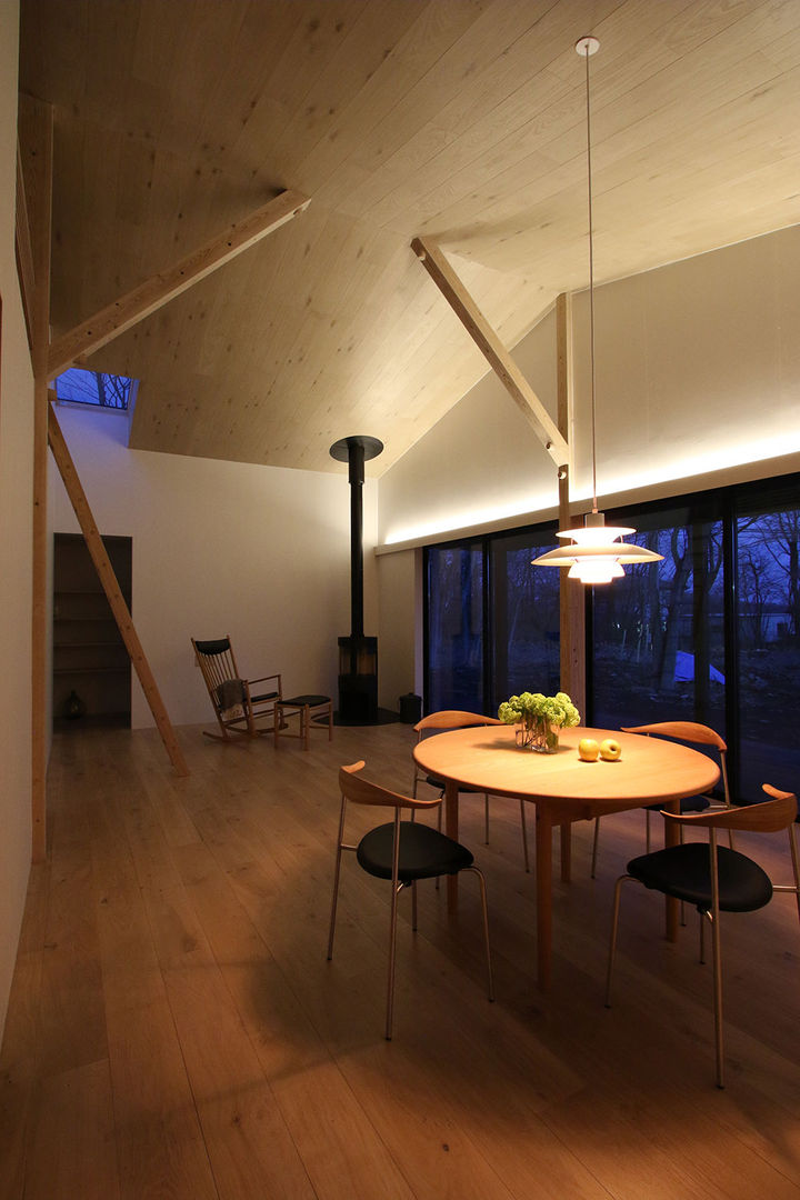 Case Study House #56, NASU CLUB NASU CLUB Living room Wood Wood effect Lighting