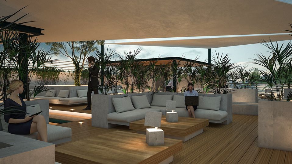 Proyecto de roof garden de la funeraria Infinity., V&B Arquitectos V&B Arquitectos Balcon, Veranda & Terrasse modernes