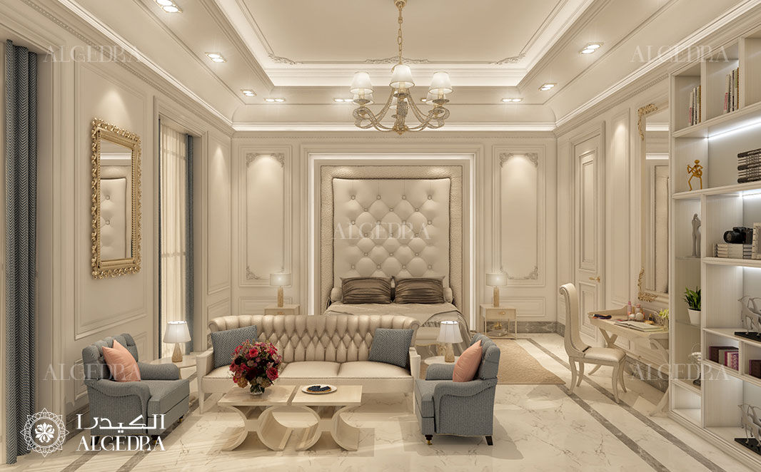 تصميم غرفة نوم في فيلا راقية في مدينة أبوظبي Algedra Interior Design غرفة نوم