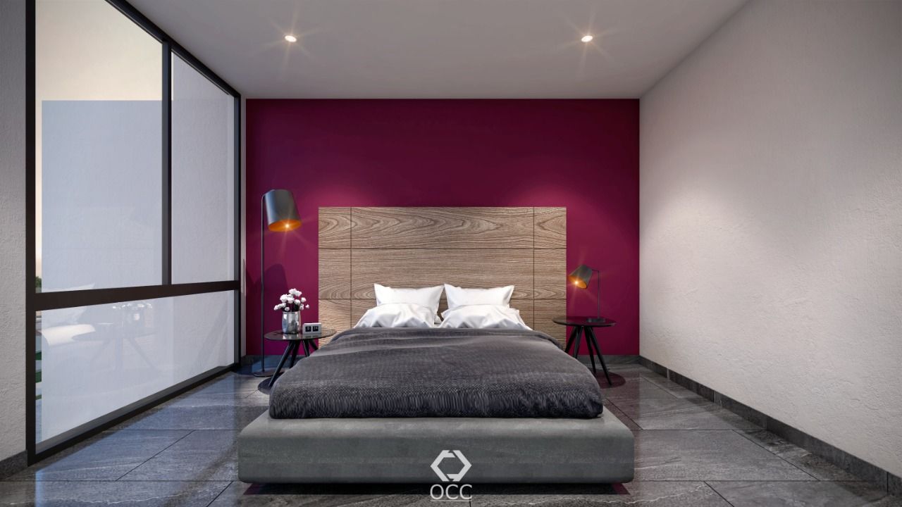 Casa NOGAL: Recámara Principal GRUPO OCC Dormitorios modernos casa moderna espacios minimalista materiales madera piedra recamara cama