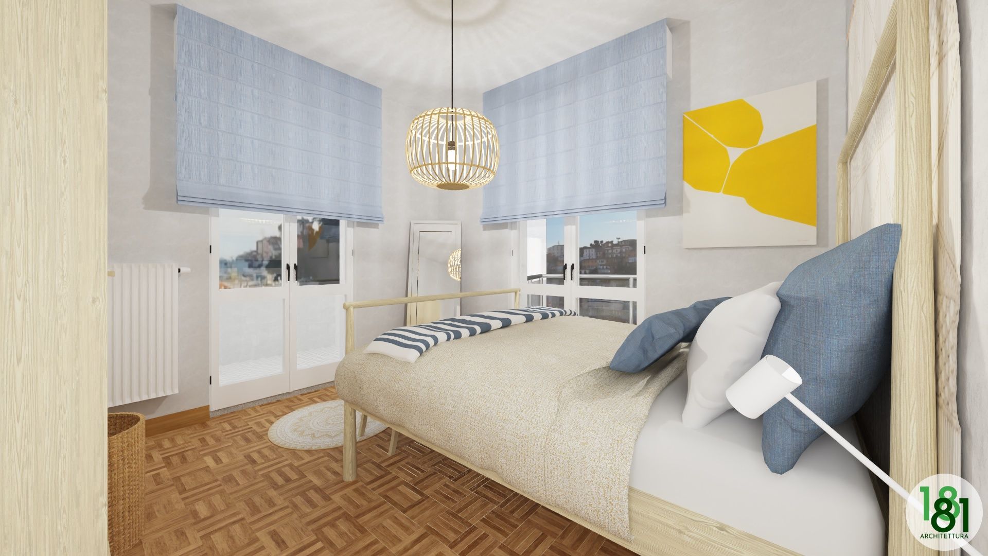 Progettazione online: casa in stile scandinavo vista mare con accenti di colore, Arch. Sara Pizzo – Studio 1881 Arch. Sara Pizzo – Studio 1881 Small bedroom