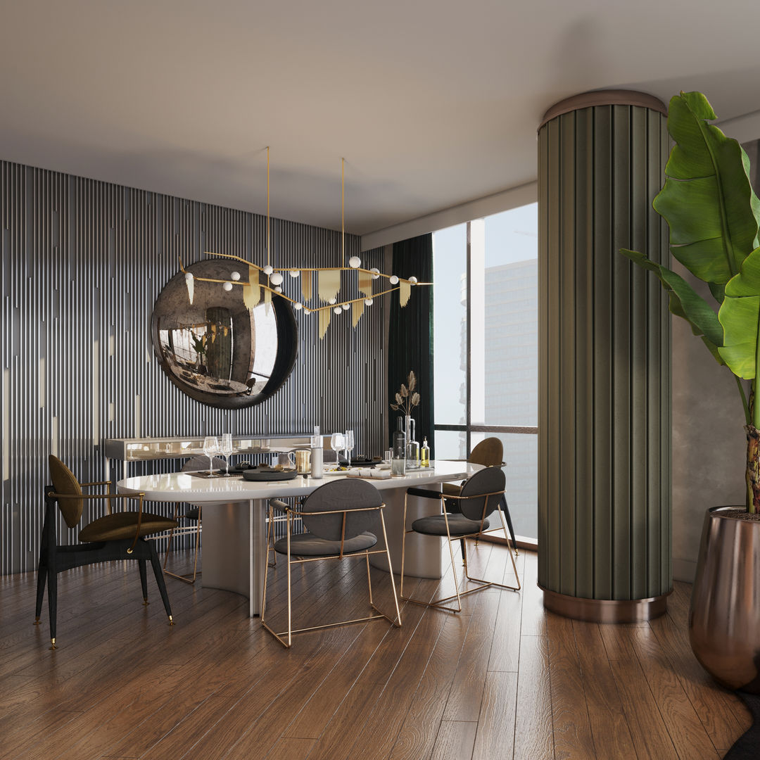 KADIKÖY YENİTEPE M.K. EVİ, Entrada Mimarlık Entrada Mimarlık Modern dining room Wood Wood effect