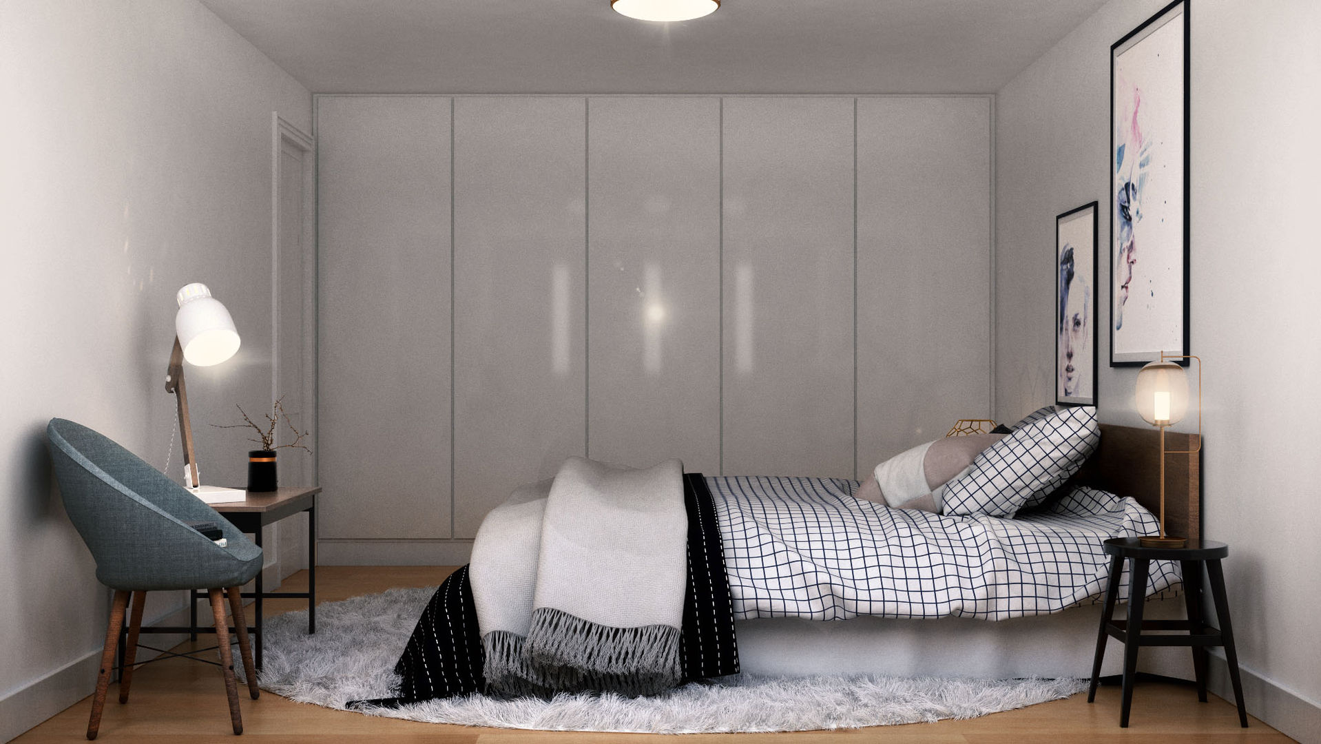 3D Render | Interiores, DUO Interactive DUO Interactive Modern style bedroom