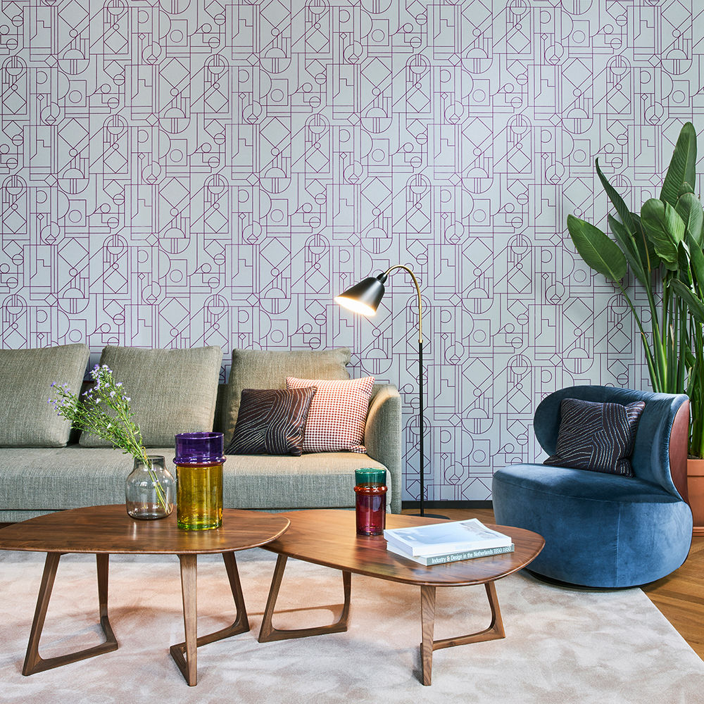 Grafische Tapeten im eleganten Look: Tapetenkollektion TINTED TILES von Hooked on Walls, Tapeten & Uhren Tapeten & Uhren Modern walls & floors Wallpaper