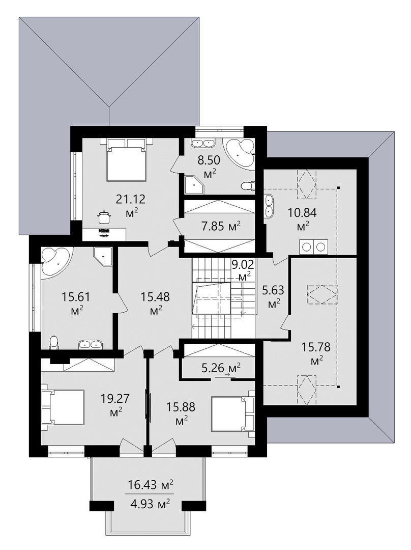 Проект стильного двухэтажного дома с планом | homify