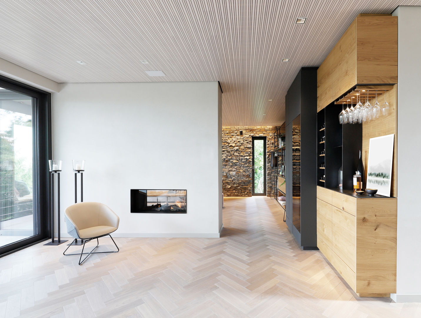 Holz.Stein.Haus., BRÜNING INTERIORS BRÜNING INTERIORS インダストリアルデザインの リビング 木 木目調