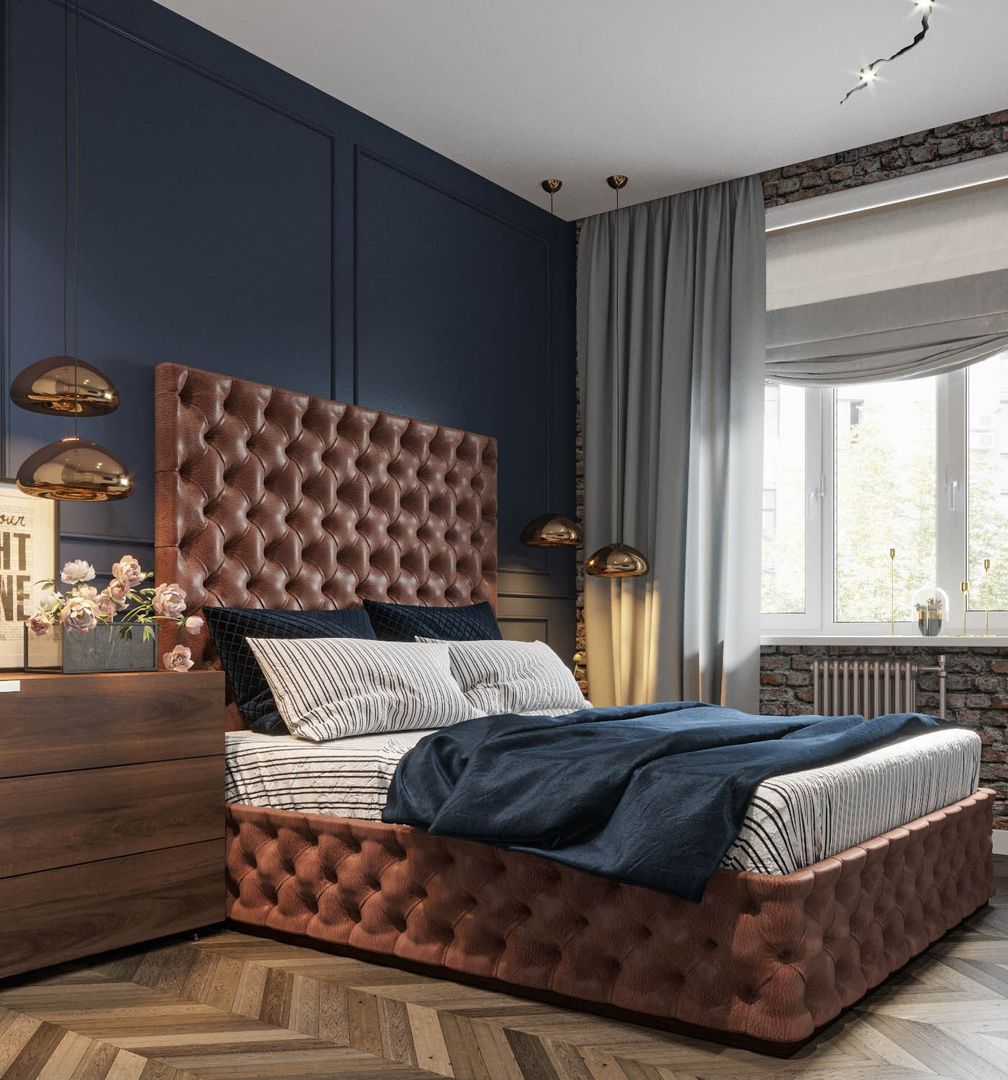Cozy Loft Style Apartment. 1 bedroom, 97 m2, Barcelona., ANNAROMEO DESIGN ANNAROMEO DESIGN غرفة نوم