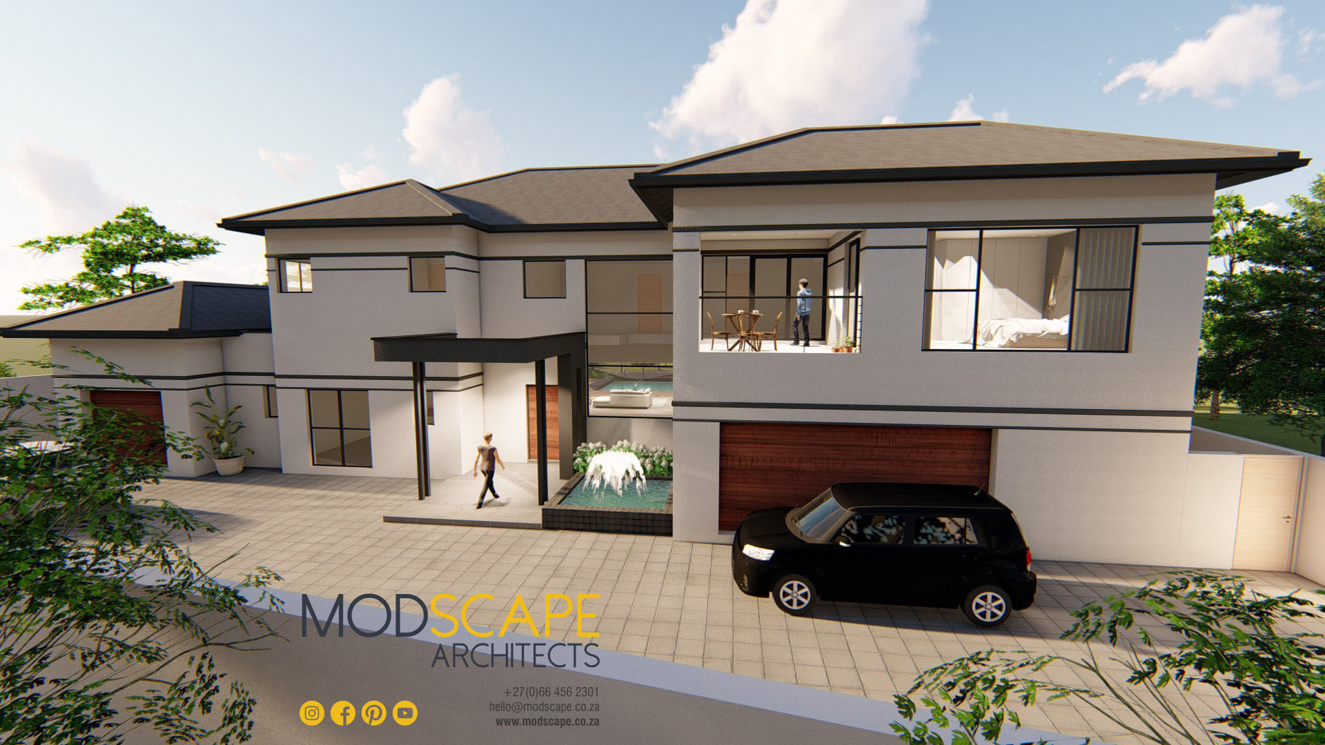 A Modern House Design in Kyalami, Johannesburg, Modscape Architects Modscape Architects Casas modernas