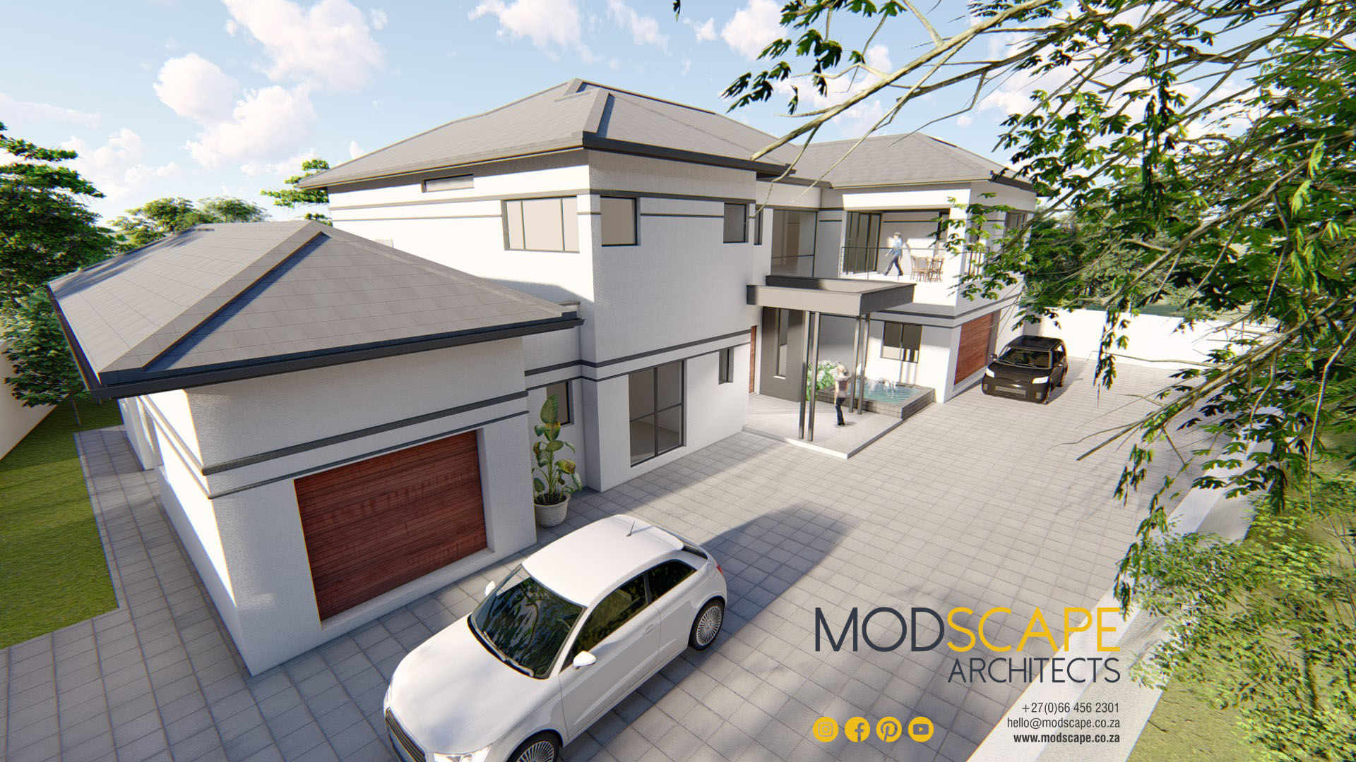 A Modern House Design in Kyalami, Johannesburg, Modscape Architects Modscape Architects Casas modernas