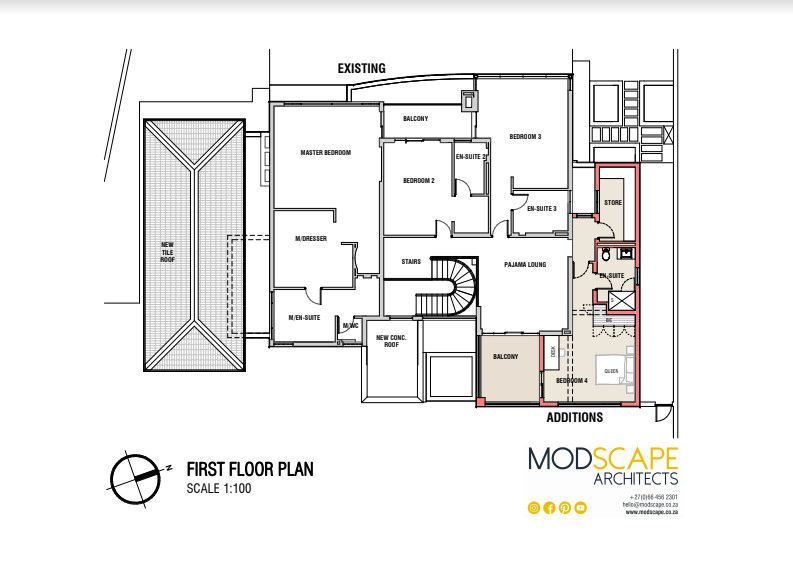 The layout (first floor) Modscape Architects Modern houses