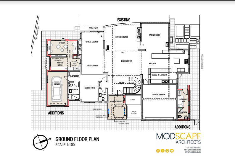 A Modern House Design in Kyalami, Johannesburg, Modscape Architects Modscape Architects Casas modernas