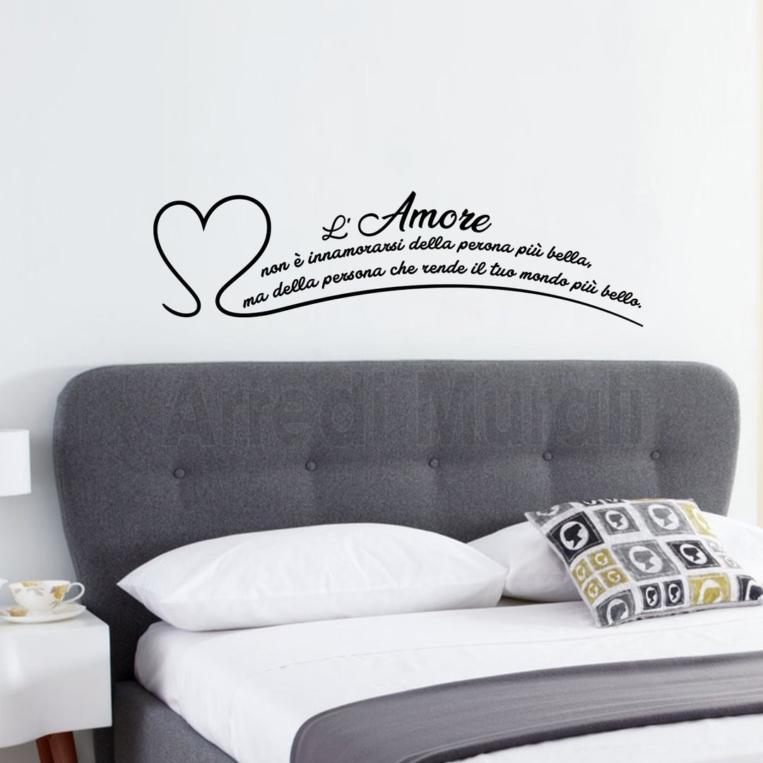 Adesivi murali frase d'amore per testata letto Arredi Murali Case moderne adesivi murali, adesivi murali frase, scritte adesive, decorazioni murali, decori da internii, arredo camera da letto, idee per pareti,Accessori & Decorazioni