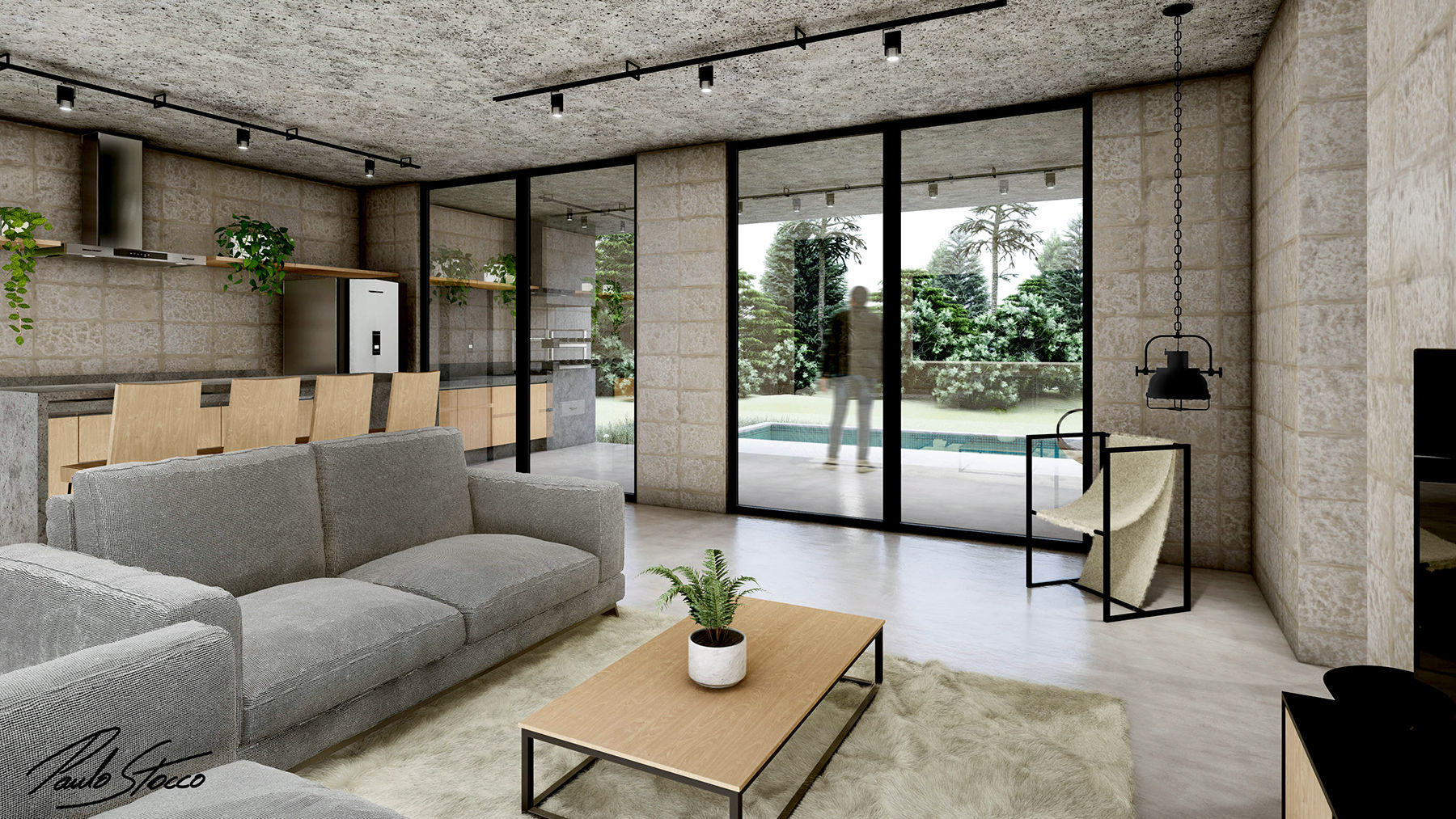 Ambiente Open Space homify Casas industriais Concreto estilo industrial, rustico, concreto