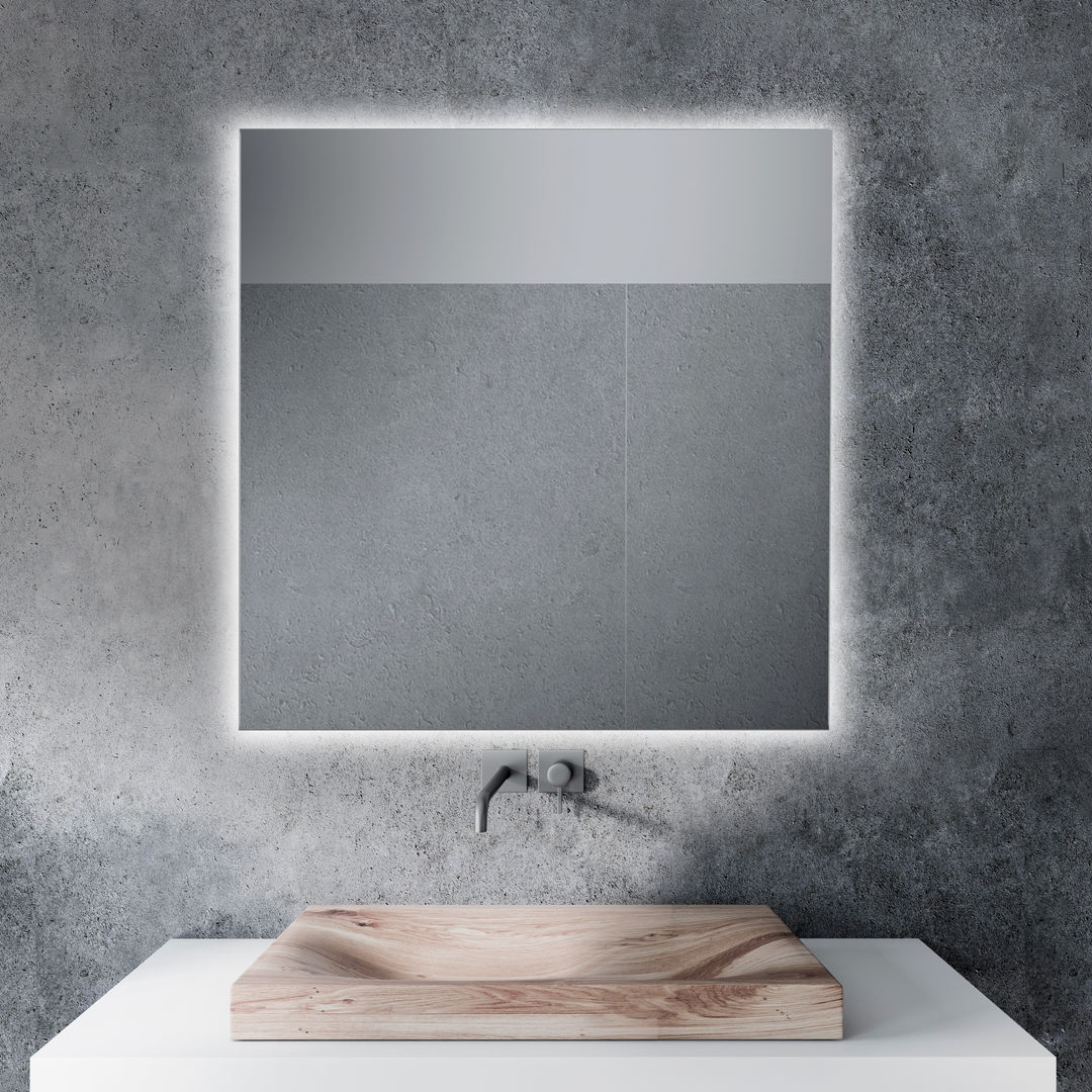 KHAN LISO - LUZ LED PERIMETRAL Xpertials SL Baños de estilo moderno Vidrio Mesa,Rectángulo,Negro,Madera,Gris,Estilo,Blanco y negro,Fuente,Piso,Arte