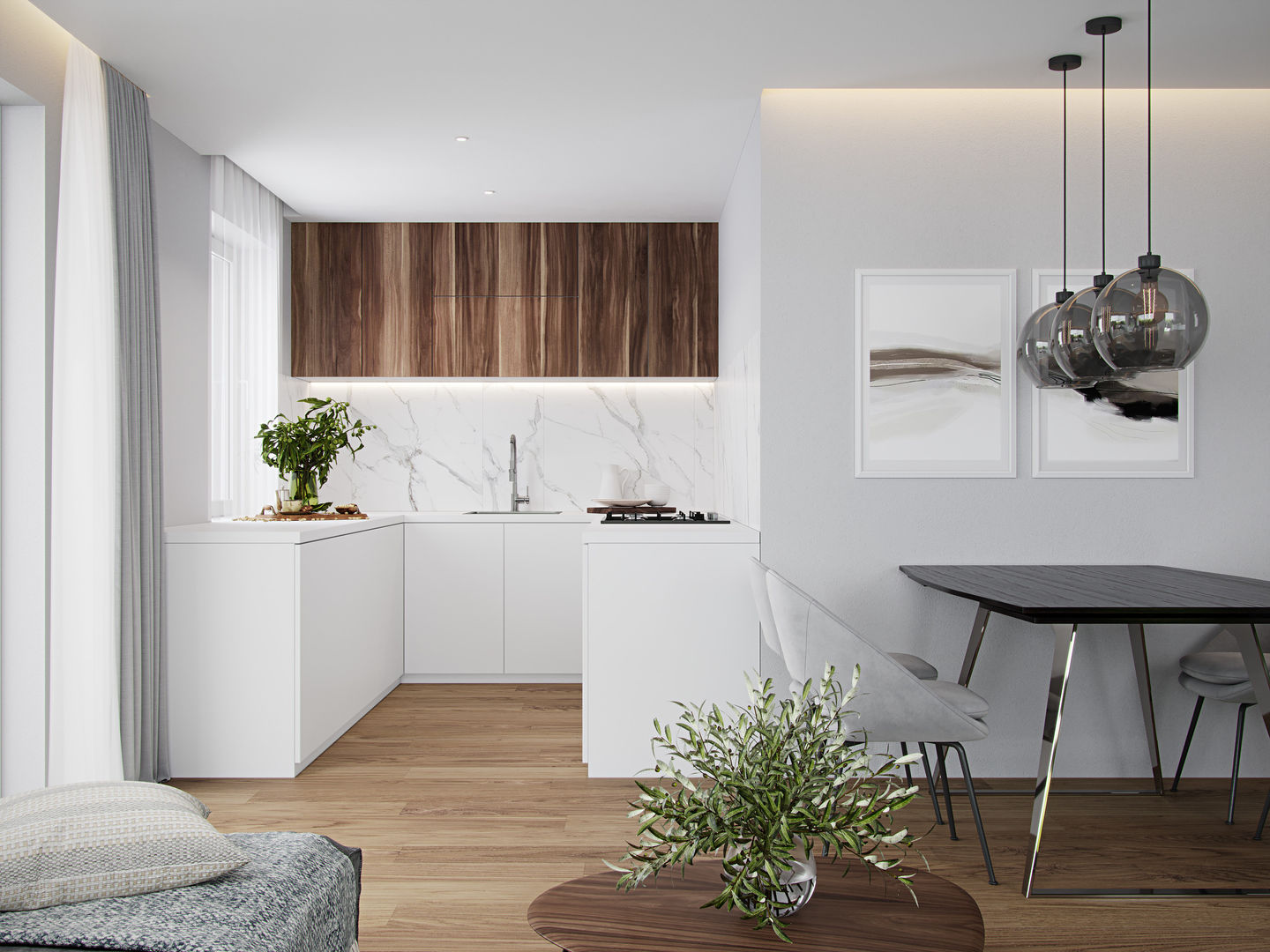 Interieur Küche , Vision Reality Vision Reality ห้องครัวขนาดเล็ก แผ่นไม้อัด