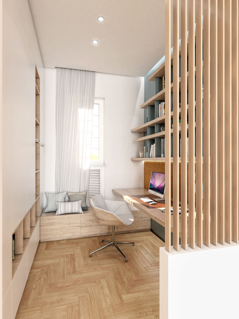 HOME OFFICE in Milan, Letizia Alessandrini - Yacht & Interior Design Letizia Alessandrini - Yacht & Interior Design Study/office لکڑی Wood effect