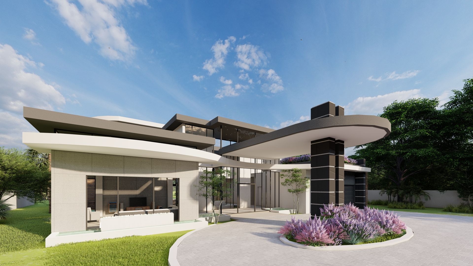 Ultra modern curving residence, FRANCOIS MARAIS ARCHITECTS FRANCOIS MARAIS ARCHITECTS Modern Houses