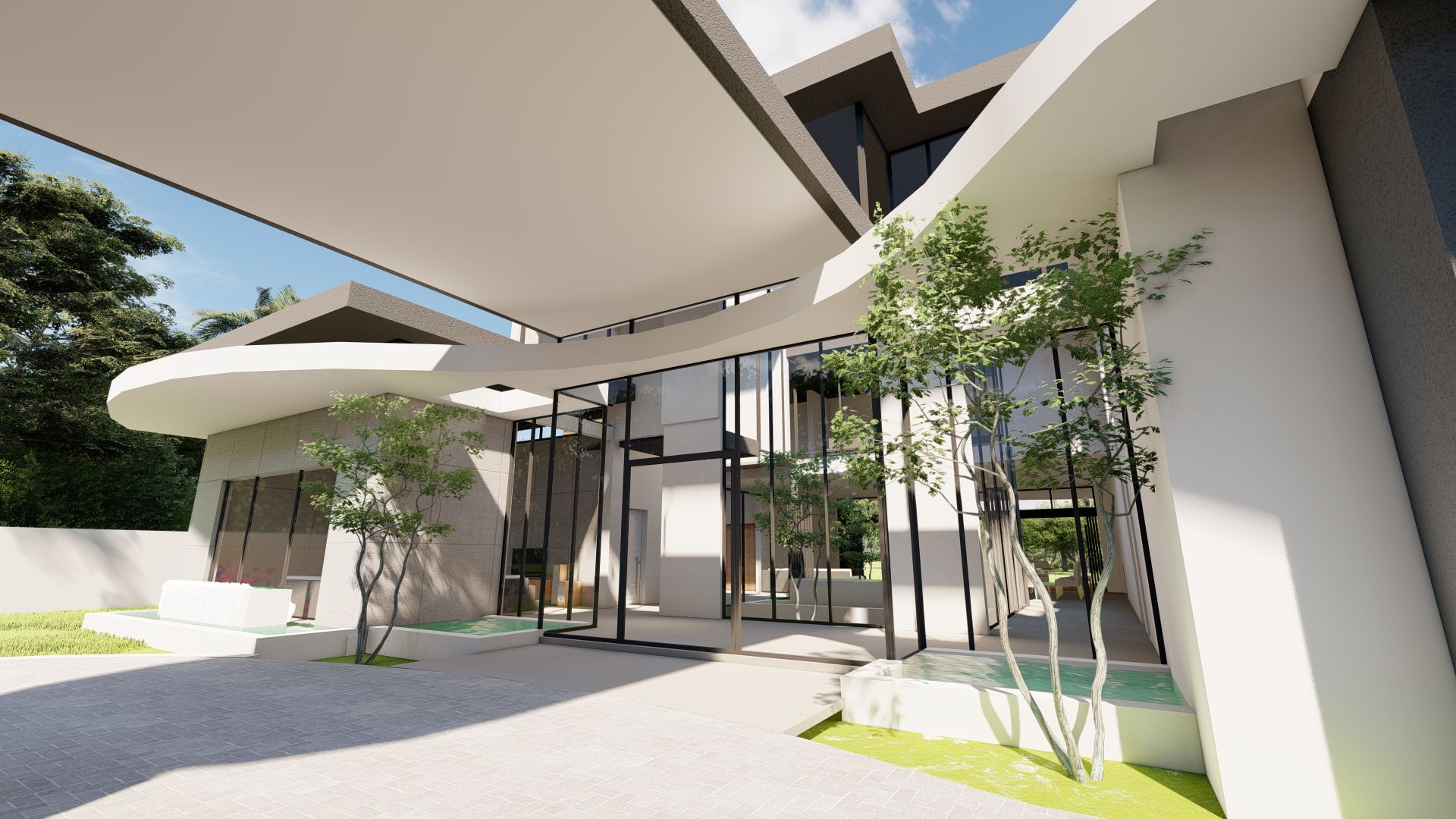 Ultra modern curving residence, FRANCOIS MARAIS ARCHITECTS FRANCOIS MARAIS ARCHITECTS Modern Houses