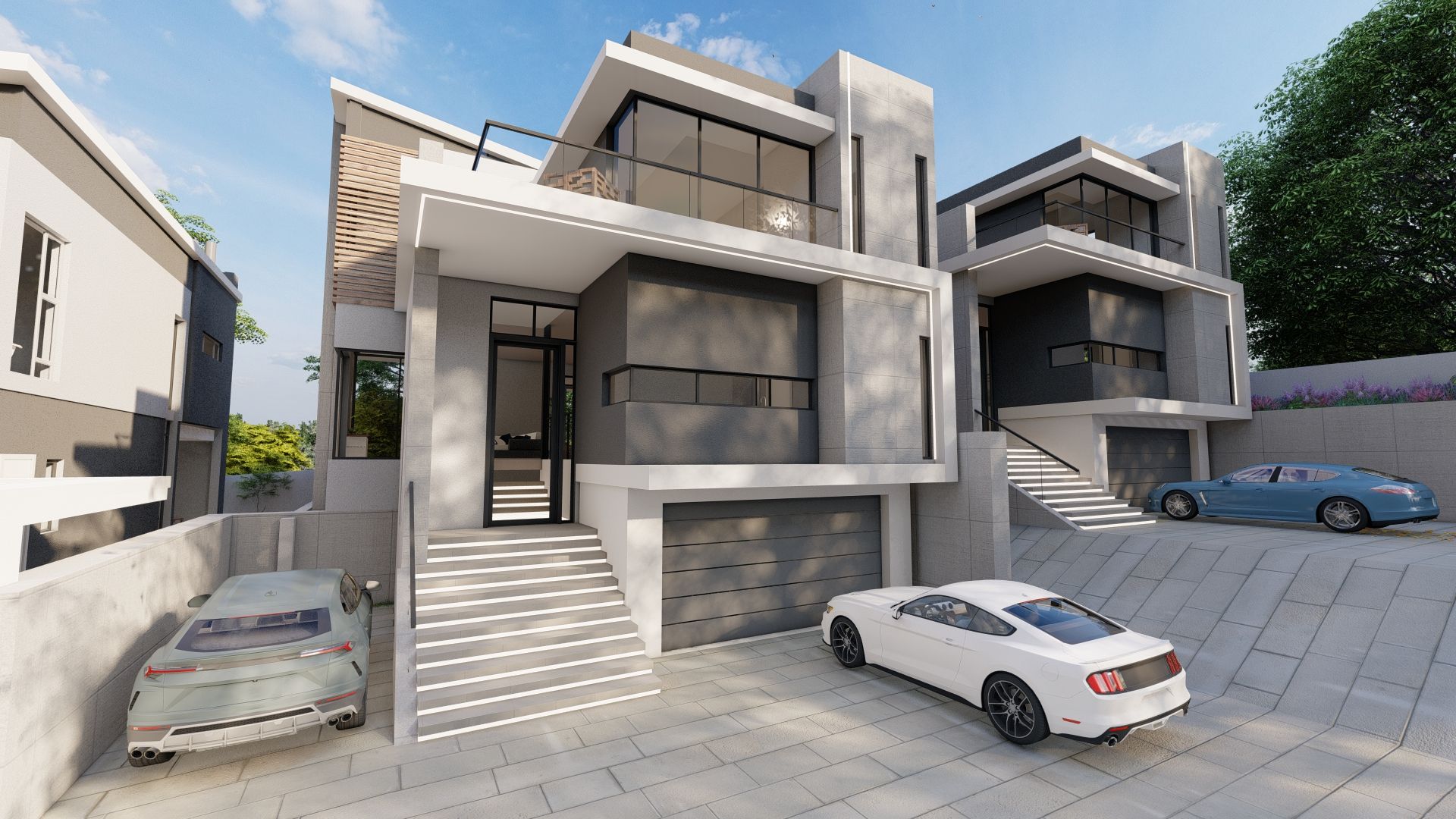 Ultra modern townhouse complex, FRANCOIS MARAIS ARCHITECTS FRANCOIS MARAIS ARCHITECTS Modern houses